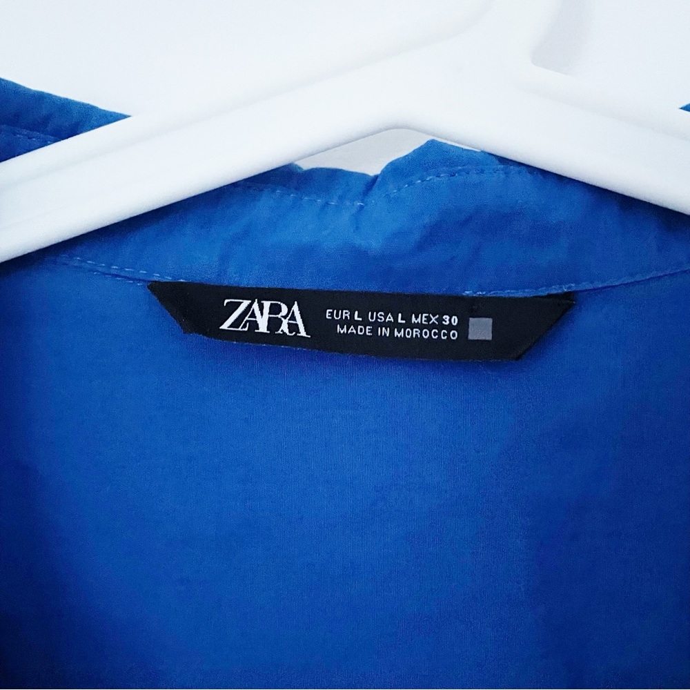 Zara Cobalt Blue 100% Cotton Tiered/Flounced Loose Midi Dress. Size L - Picture 10 of 13